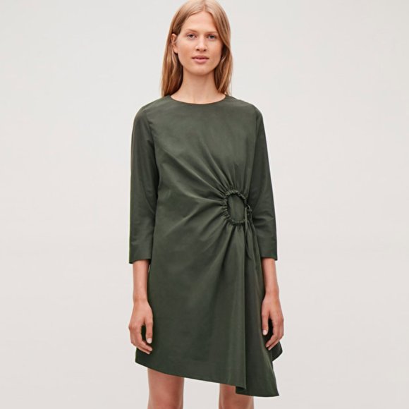 cos gathered a line wrap dress